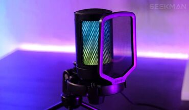 Студийные микрофоны: Конденсаторный микрофон fifine ampligame A6V RGB подсветка Сенсорные — 8