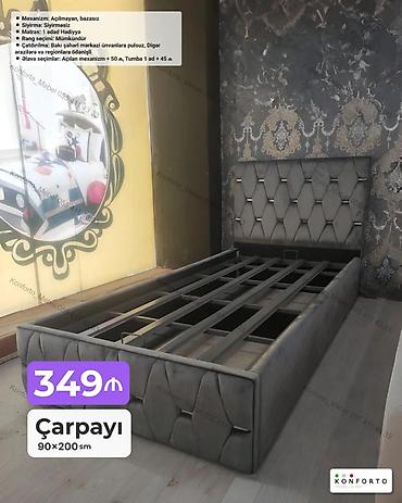 Çarpayı – 90×200 sm - Mexanizm: açılmayan, bazasız - Sıyırma