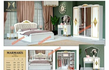 Yataq otağı dəstləri: İkinəfərlik çarpayı, Dolab, Termo, 2 tumba, Azərbaycan, Yeni — 3