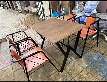 kafe stul: Mətbəx üçün, Yeni, Açılmayan, Dördbucaq masa, 4 stul — 4