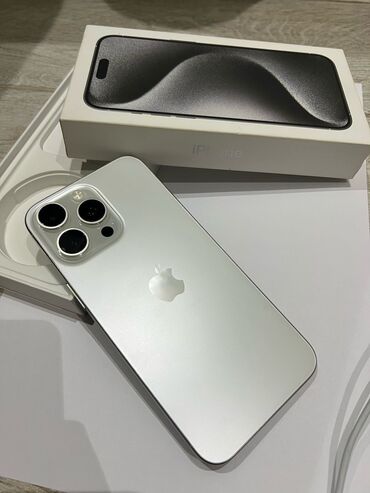 Apple iPhone: IPhone 15 Pro Max, Б/у, 256 ГБ, White Titanium, Коробка, 91 %