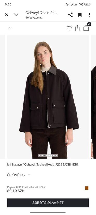 Paltolar: Palto, Defacto, L, rəng - Qəhvəyi — 1