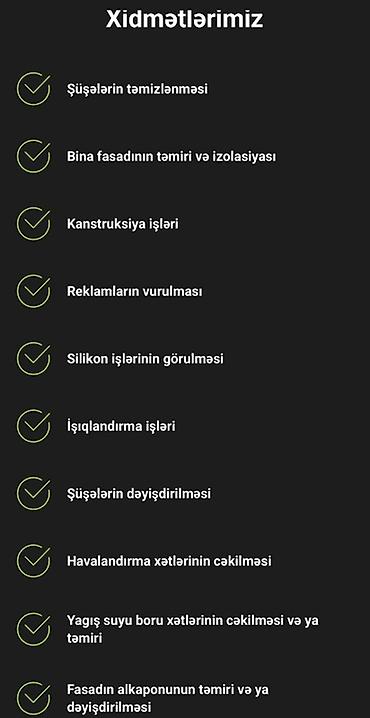 Fasad işləri: Peşəkar sənaye alpinist xidməti – alpinist.az İxtisaslaşma: - Reklam — 8