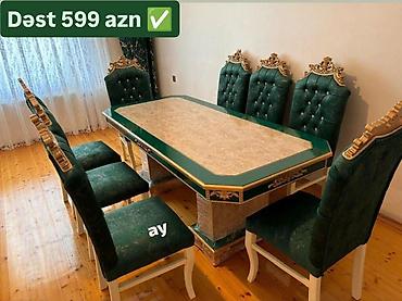*Masa desti 599 AZN* 🔹 MDF masa olcu 93×2 🔹 8 ədəd stul 🔹 Rəng seçimi lalafo.az -da *Masa desti 599 AZN* 🔹 MDF masa olcu 93×2 🔹 8 ədəd stul 🔹 Rəng seçimi