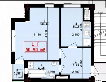 Продажа квартир: 1 комната, 41 м², Элитка, 3 этаж, ПСО (под самоотделку)