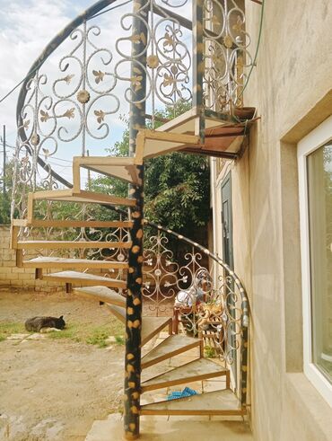 Pilləkən məhəccərləri: Dəmir Vint pilləkən,,15 pilləlidir,,, qalın və keyfiyyətli — 6