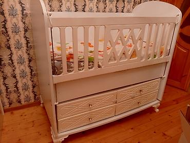 ucuz dolap: Uşaq beşiyi – “Ali Bebe” model - Rəng: ağ, klassik dekorativ oyma — 3