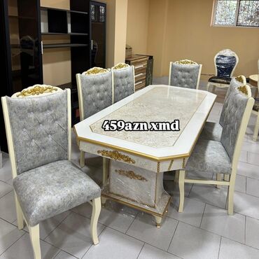 старые стулья: Qonaq otağı üçün, Yeni, Açılmayan, Dördbucaq masa, 6 stul