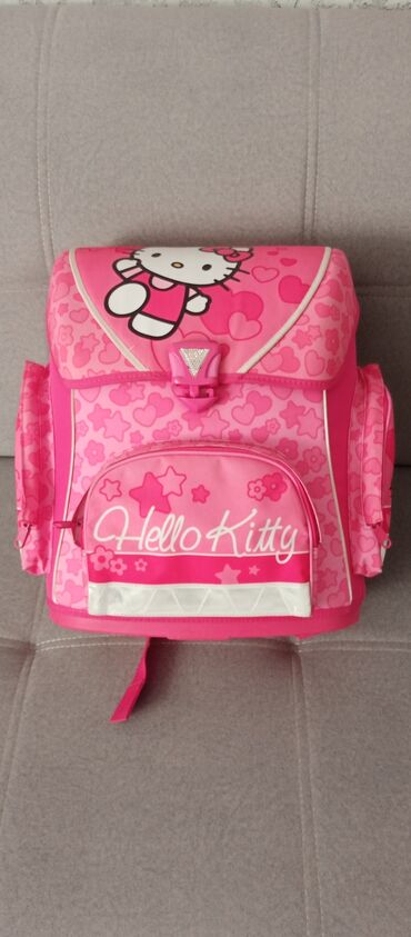 хелло кити: Школьный ранец Hello Kitty, розовый, привезён из Германии - Жёсткий