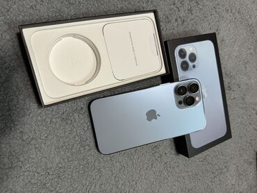 Apple iPhone: IPhone 13 Pro Max, 256 ГБ, Sierra Blue, Защитное стекло, Кабель, Коробка, 86 %