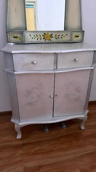standing mirror: Туалетный столик, Б/у, С зеркалом, цвет - Серый — 3
