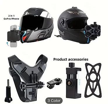 moto kamera: Motosiklet dəbilqəsi üçün 2‑si 1‑də ağız hissəsinə quraşdırılan — 2