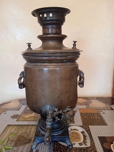 Digər məişət texnikası: Qədimi samovar satılır .İli 1882 .Üstündə 8 peçati var. 4 litr su — 4