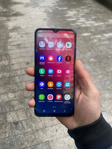 sadə telefonların satışı: Samsung Galaxy A02 S, 128 GB, rəng - Göy, Sensor, İki sim kartlı, Face ID