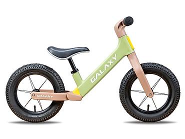 deciji sat: Balance bike 12" GALAXY COOPER – zelena/braon Prva bicikla bez pedala — 1