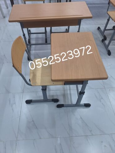 Uşaq masaları: Oğlan və qız üçün, Yeni, Siyirməsiz, Bağça masası, Stullar ilə — 4