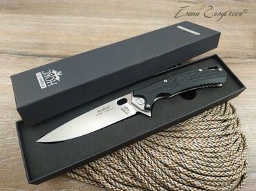 форма охота: Складной нож Майор от Нокс сталь D2, рукоять G10. Общая длина: 234 мм