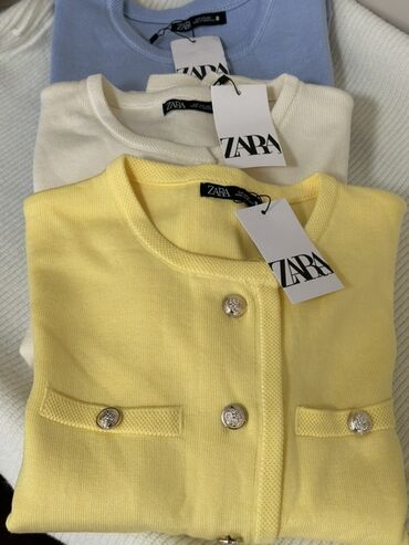 вязанные кофта: Кардиган, Трикотаж, Кыска модель, Күз-жаз, Чөнтөктөрү менен