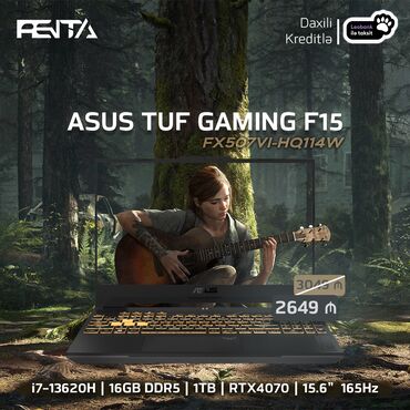 ASUS: Yeni ASUS TUF Gaming, 15.6 ", Intel Core i7, 1 TB, Ünvandan götürmə, Pulsuz çatdırılma