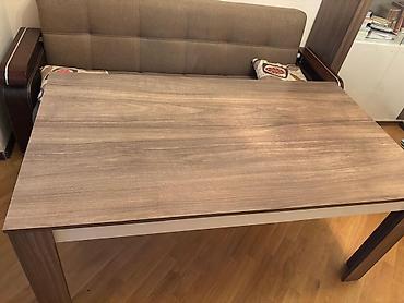 aile agaci: Yemək masası və 6 ədəd stul dəsti - Masanın materialı: laminat səthli — 2