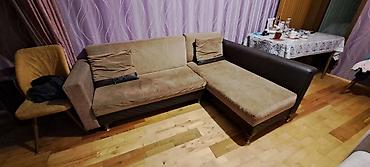 2 divan: Künc divan, İşlənmiş, Açılan, Bazalı, Vеlur parça, Çatdırılma yoxdur — 4