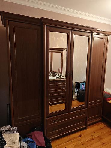 Paltar dolabları, qarderoblar: İşlənmiş, 6 qapı, Siyirməli, Qəhvəyi, Taxta, Açılan, Düz dolab — 2