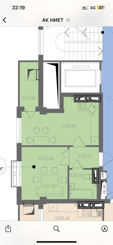 Продажа квартир: 1 комната, 40 м², Элитка, 6 этаж, ПСО (под самоотделку)
