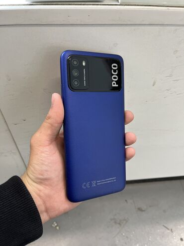 мобильные телефоны филипс: Poco M3, Б/у, 64 ГБ, цвет - Голубой, 2 SIM
