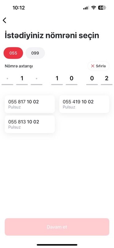 bakcell satisda olan nomreler: Номер: ( 055 )