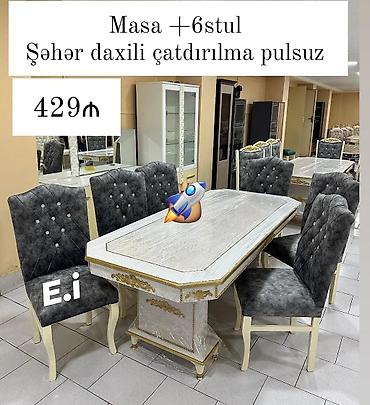 yazı masa: Qonaq otağı üçün, Yeni, 6 stul — 1