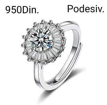 tiffany torbe kozne: Elegantni posrebreni podesivi prsten od hirurskog čelika sa žigom — 1