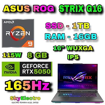 asus rog g16: Yeni ASUS ROG, 16 ", AMD Ryzen 9, 1 TB, Pulsuz çatdırılma, Ödənişli çatdırılma, Rayonlara çatdırılma — 1