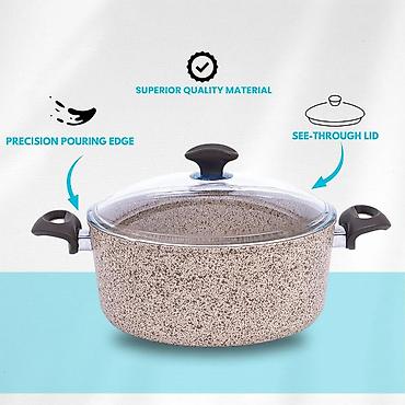 granit qazan: Qazan, rəng - Bej, Qranit, 2,5 bucket volume l, 20 sm, Türkiyə — 4
