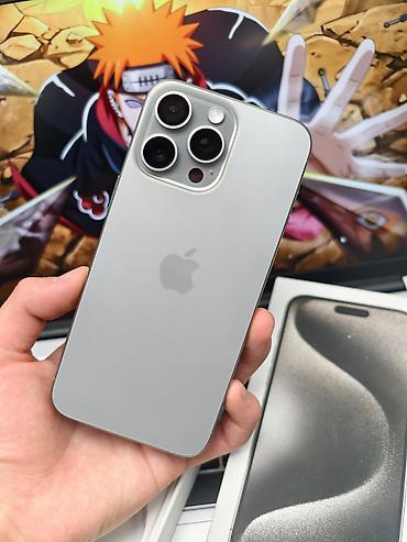 IPhone 15 Pro Max, Б/у, 256 ГБ, Natural Titanium, Коробка, 86 %