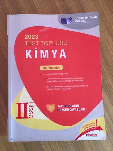 kitab derslik: Məhsul: “2023 Test Toplusu – Kimya” (DİM), I və II hissə — 2