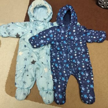 зимние одежда: Детские комбинезоны. Возраст 3-12 месяцев. Голубой- зимний. Синий -