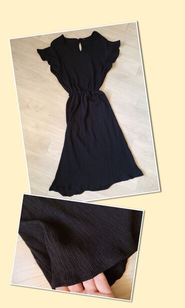 haljine od žerseja: S (EU 36), M (EU 38), bоја - Crna, Drugi stil, Drugi tip rukava