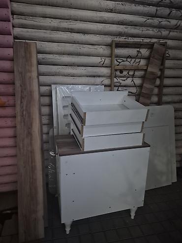 Mətbəx üçün modullu şkaf dəsti - Material: MDF/LDSP kombinasiyası; ağ