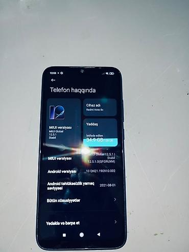 redmi note 12 5g: Redmi Note 8, 128 GB, rəng - Mavi, Barmaq izi — 2