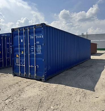модульный дом из контейнера: Морской контейнер 40’ High Cube (HC), синий. Характеристики: - Тип — 4