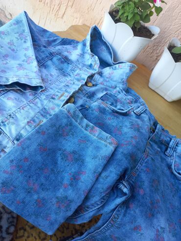 джинсовое платье с поясом: Комплект, Б/у