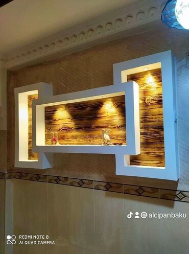 Tavan işləri: Evlerin ve obyektlerin yuksek keyfiyyetle təmiri alçıpan vurulmasi 1 — 6