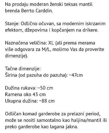 luna sakoi zenski: Ženski teksas mantil – Berrto Carddin - Materijal: svetli, isprani — 3