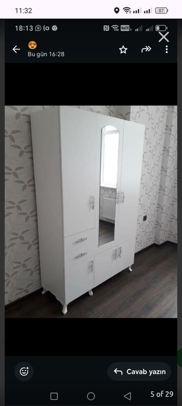 Dolablar: Yeni, Açılan, 3 qapılı Düz dolab, Qarderob, paltar dolabı, Azərbaycan — 17