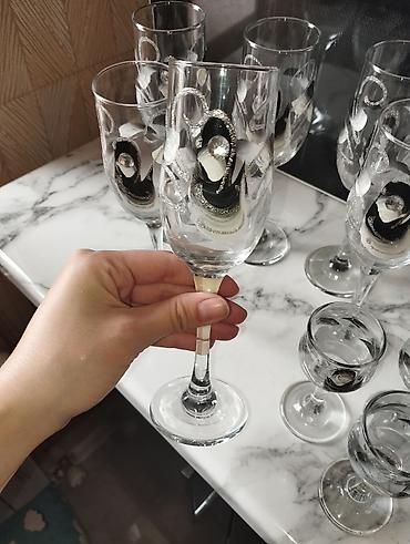 Qədəhlər, rəng - Ağ, Şüşə, 12 ədədli dəst, 200 ml