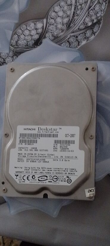 Sərt disklər (HDD): Sərt disk (HDD) Hitachi, 120 GB, 7200 RPM, İşlənmiş