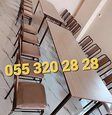 Masa və oturacaq dəstləri: Qonaq otağı üçün, Yeni, Dördbucaq masa, 10 stul — 27