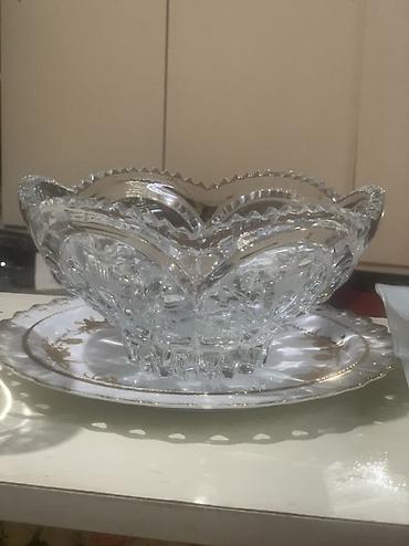 qizil balig: Zərif naxışlı şüşə/biçimli kristal qab dəsti - Üst hissəsi dalğalı — 3