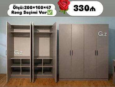 qapi demir qapi seyf qapi: Yeni, 4 qapılı, Güzgülü, Açılan, Düz dolab — 1