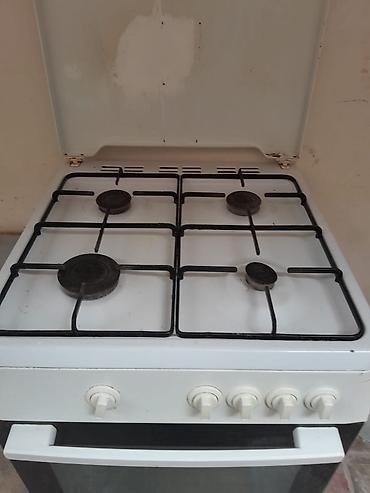 Qaz plitəsi Ayrıca dayanan, 4 gözlü, İşlənmiş